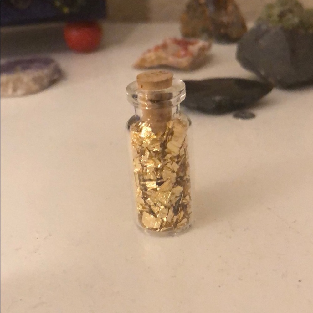 Cute and teeny gold flake jar